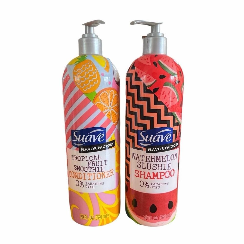 Suave Flavor Factory Shampoo & Conditioner Set Watermelon Tropical Fruit 20 oz